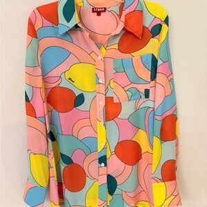 STAUD Multicolor Abstract Shirt
